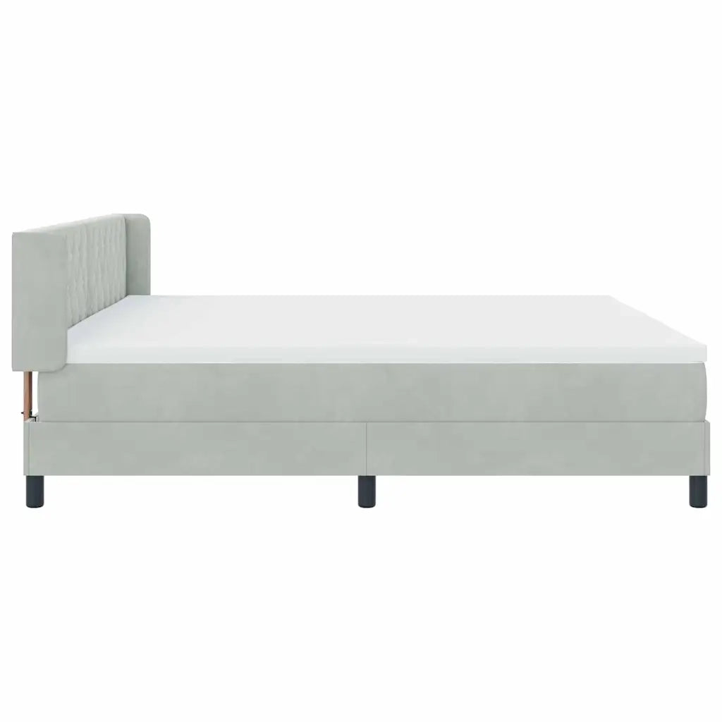 Letto a molle Grigio chiaro 200 x 200 cm Poliestere