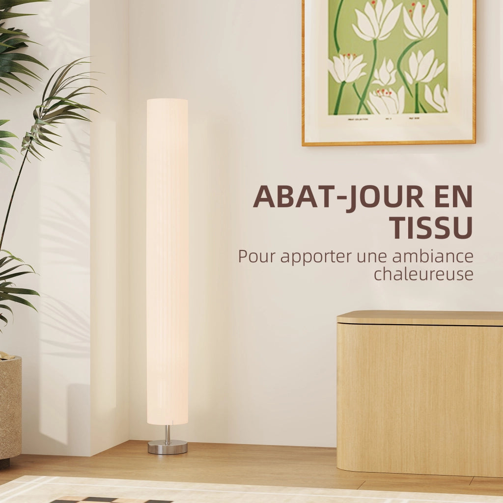 Lampada da terra colonna moderna luce calda ¨C zephmum ¨C inox bianco 14x14x120 cm