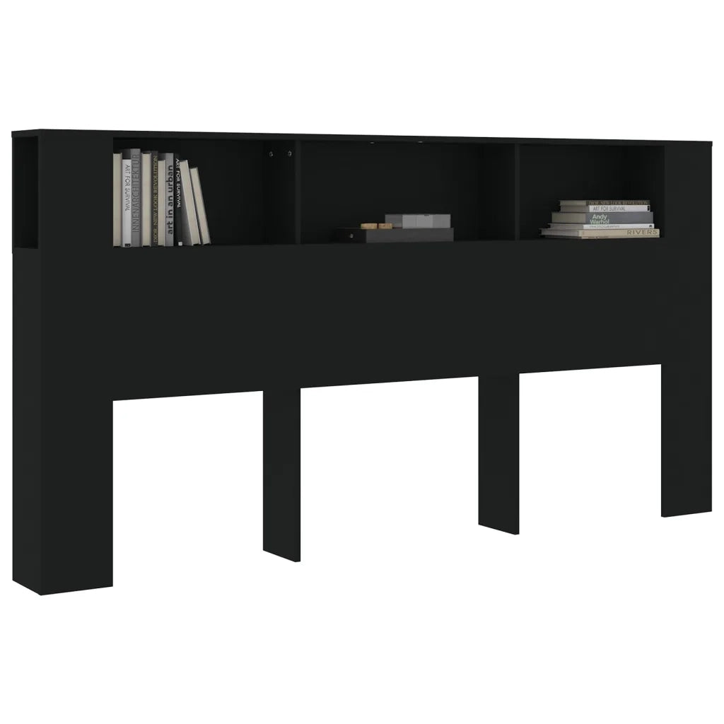 Testiera | Testata con Scomparti Nero 200x18,5x104,5 cm