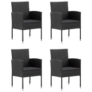Set Mobili da Pranzo per Giardino 5 pz Nero 3068781