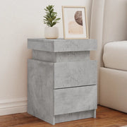 vidaXL Comodino con Luci LED Grigio Cemento 35x39x55 cm