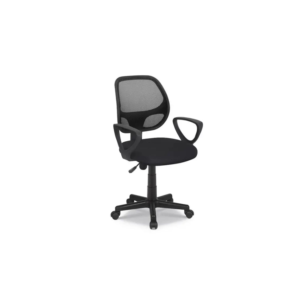 Sedia da ufficio IPOLIST – Tessuto a rete nero – Altezza regolabile 86-98 cm – Stile moderno ed ergonomico