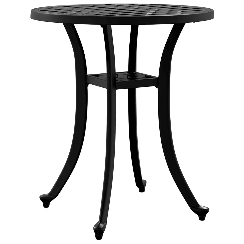 Tavolo da Giardino Nero Ã˜48x53 cm in Alluminio Pressofuso