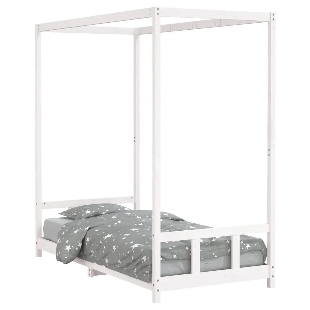 Giroletto per Bambini | Letto Infantile | Lettino Bianco 90x190cm in Legno Massello di Pino