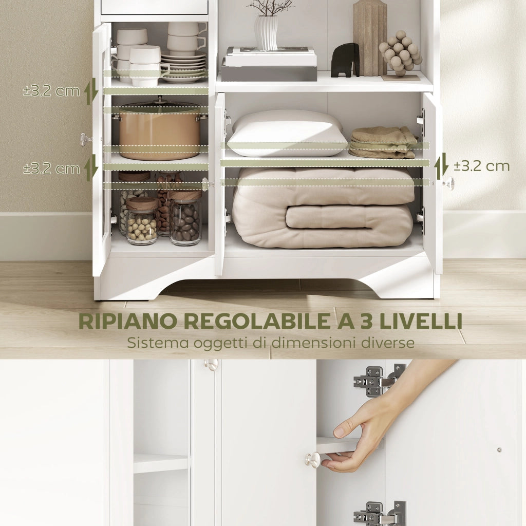 Credenza ¨C zephmum ¨C Bianco Legno 80x30x82 cm