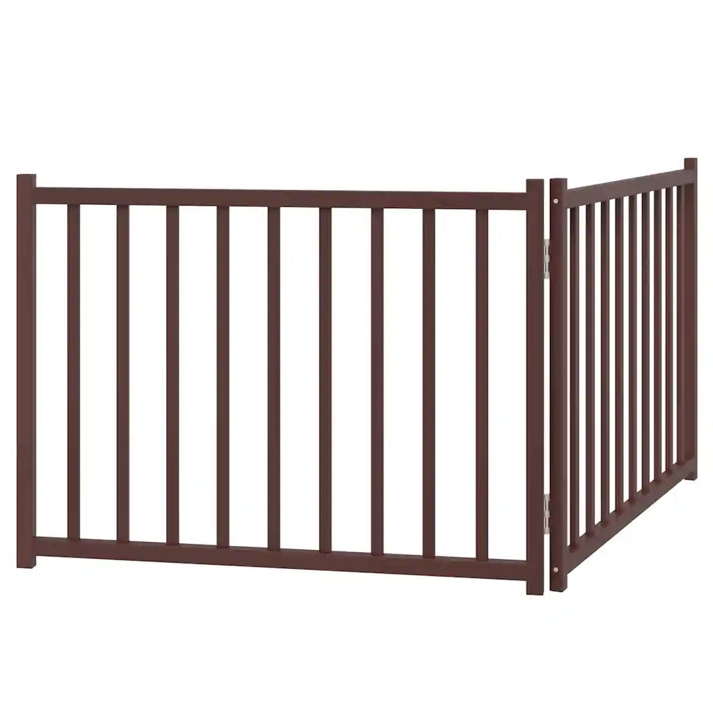 vidaXL Cancello Cani Pieghevole 2Pannelli Marrone 160cm Massello Abete