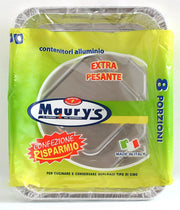 MAURY'S CONTENITORE PER ALIMENTI IN ALLUMINIO 8 PORZIONI 3PZ EXTRA PESANTE