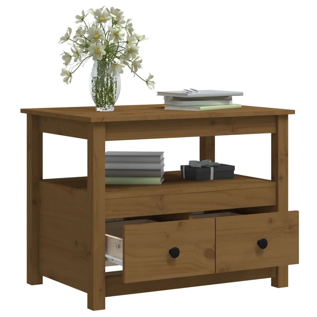 Tavolino da salotto | Tavolino da caff¨¨ | Tavolino da Soggiorno ambra 71x49x55 cm in Legno Massello di Pino