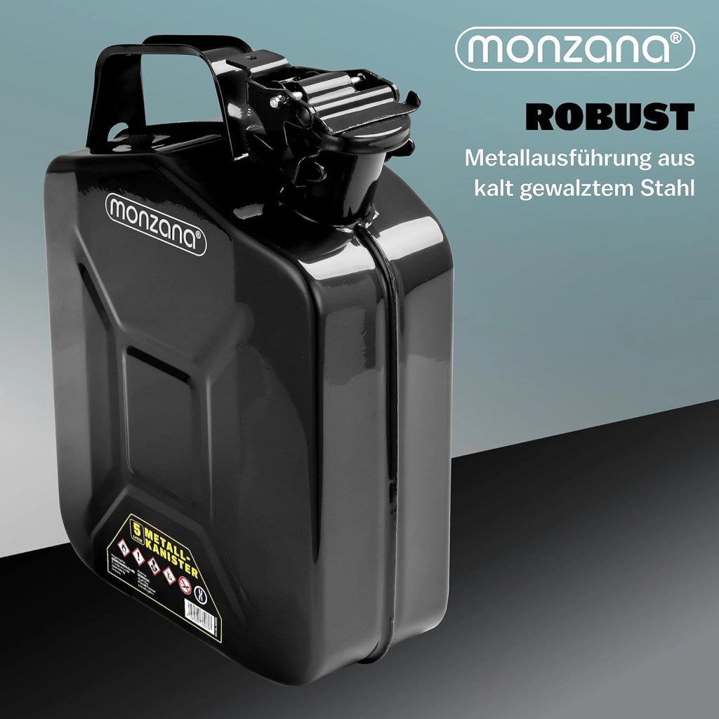 ® 3x Tanica Benzina da 5 L Chiusura di Sicurezza Approvazione ONU Tanica Gasolio in Metallo Contenitore Acciaio Carburante