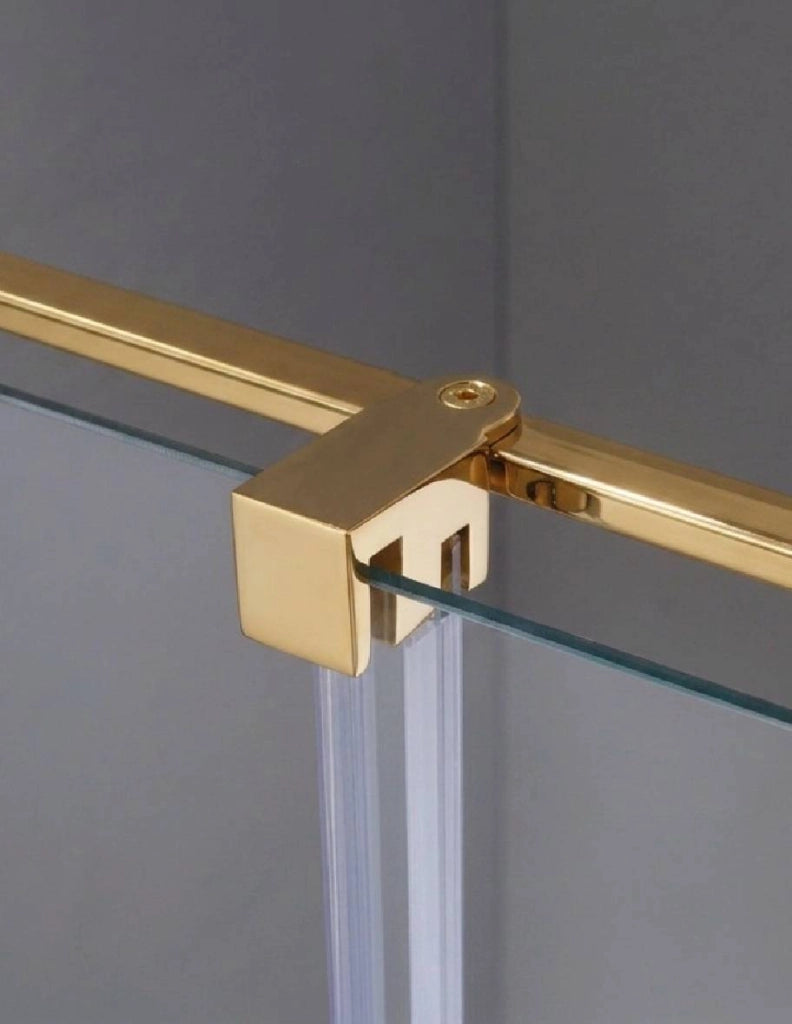 Porta doccia scorrevole 1+1 CIRENE (KENNA) 155 cm Profilo Oro Barra Parallela