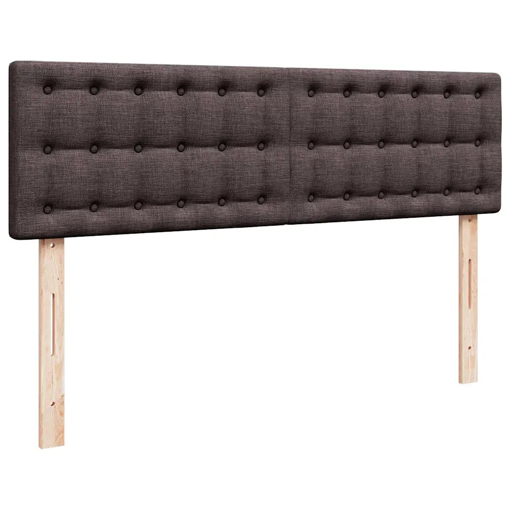Pouf Letto con Materasso Marrone Scuro 140x190 cm in Tessuto 3311625