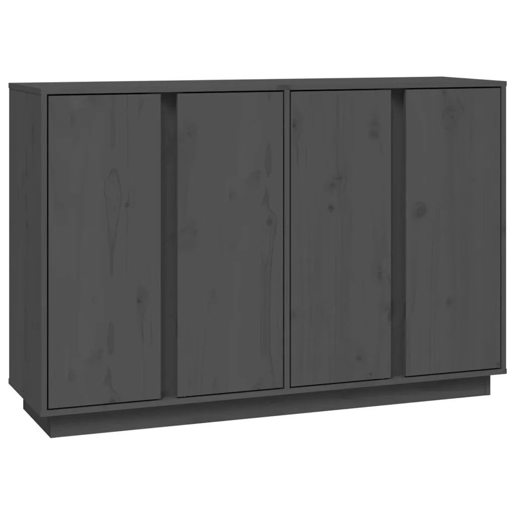 Credenza Grigia 120x35x80 cm in Legno Massello di Pino 814496