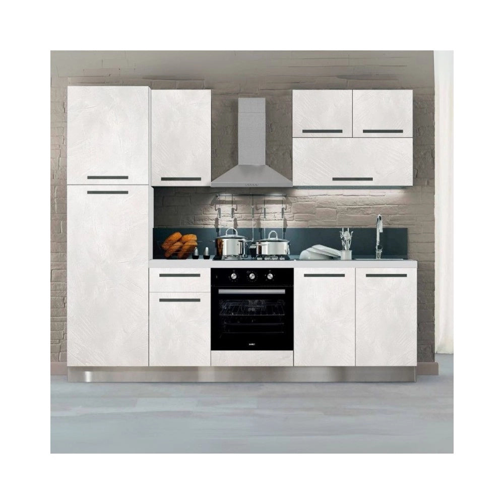 Cucina Molly bianco e bianco spatolato elettrodomestici inclusi 255