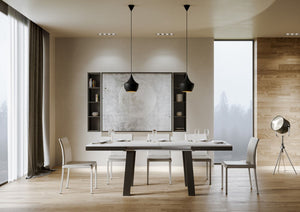 Tavolo Allungabile 120-224x90x80 cm Bridge Evolution Bianco Frassino