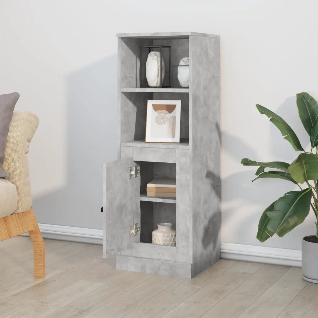 Credenza Grigio Cemento 36x35,5x103,5 cm in Legno Multistrato 816324