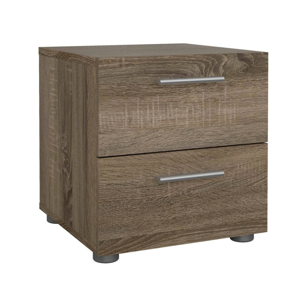 Comodino Apolla, Comò basso, Tavolino da notte, Mensola da letto, 40x40 h42 cm, Rovere