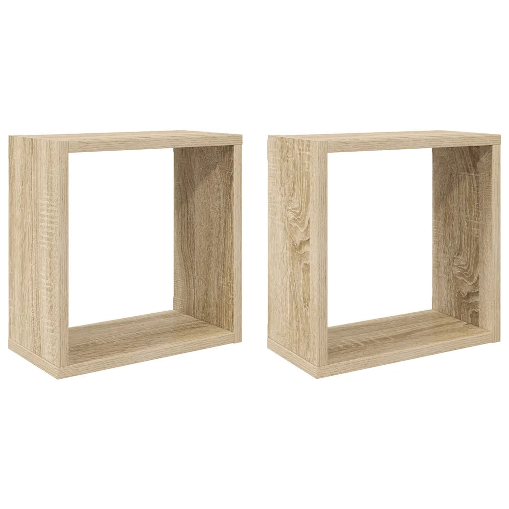 2 pz Mensole | Ripiano | Scaffale a Cubo Rovere Sonoma 30x15x30 cm