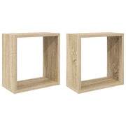 2 pz Mensole | Ripiano | Scaffale a Cubo Rovere Sonoma 30x15x30 cm