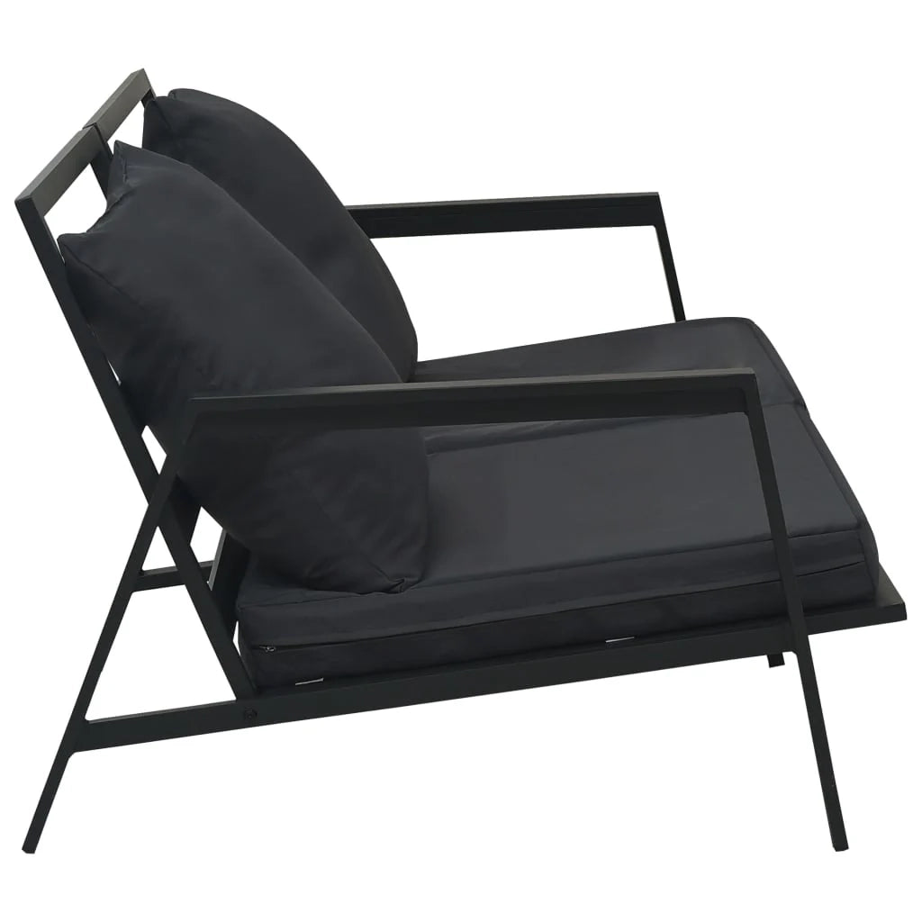 Set di mobili da giardino per esterni 4 pezzi con cuscini alluminio grigio scuro 02_0016078