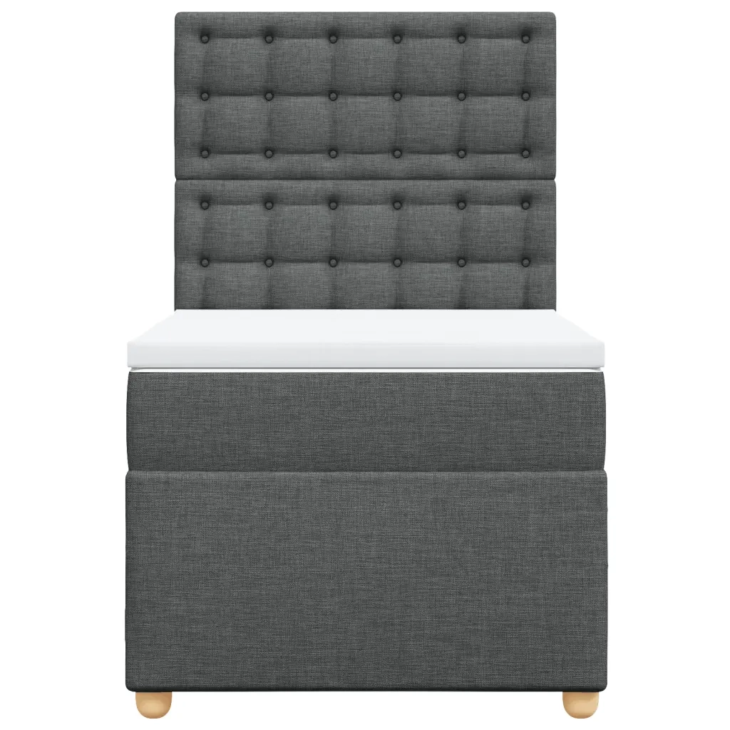 Giroletto a Molle con Materasso Grigio Scuro 90x200 cm Tessuto 3291178