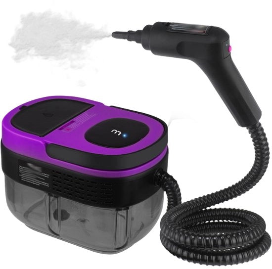 Pulitore a vapore da 2500 W, serbatoio acqua da 1600 ml, portatile, ergonomico, 3 impostazioni di temperatura di vapore regolabili, pulitore a vapore ad alta pressione adatto per cucine e auto.