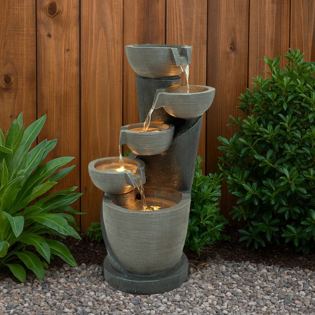 Fontana da Giardino Elettrica con LED e Cascata – Illusion Lagoon