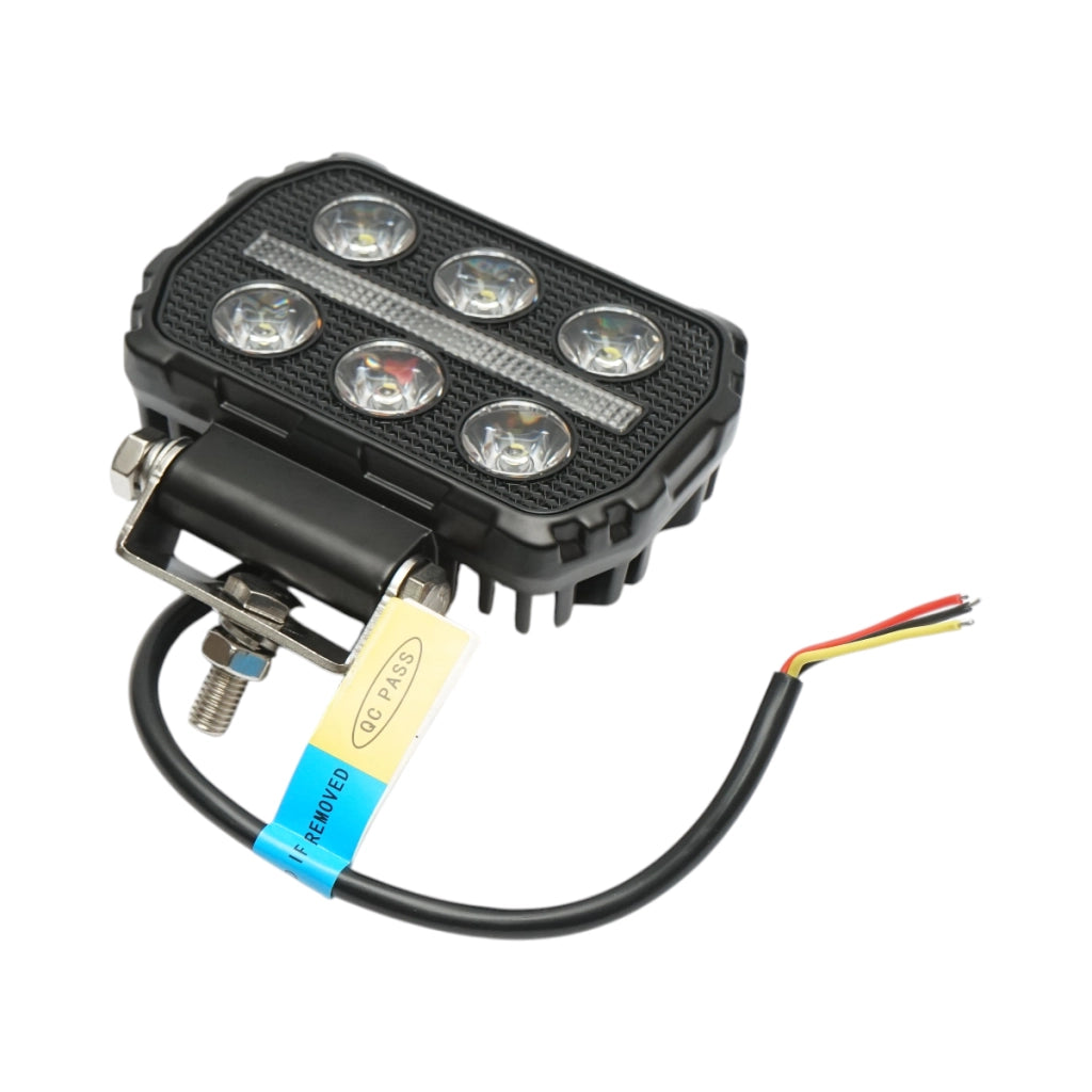 Proiettore LED rettangolare con DRL 9-36V, 28W bianco-giallo, corpo in alluminio 112x75x45mm IP68 Breckner Germany
