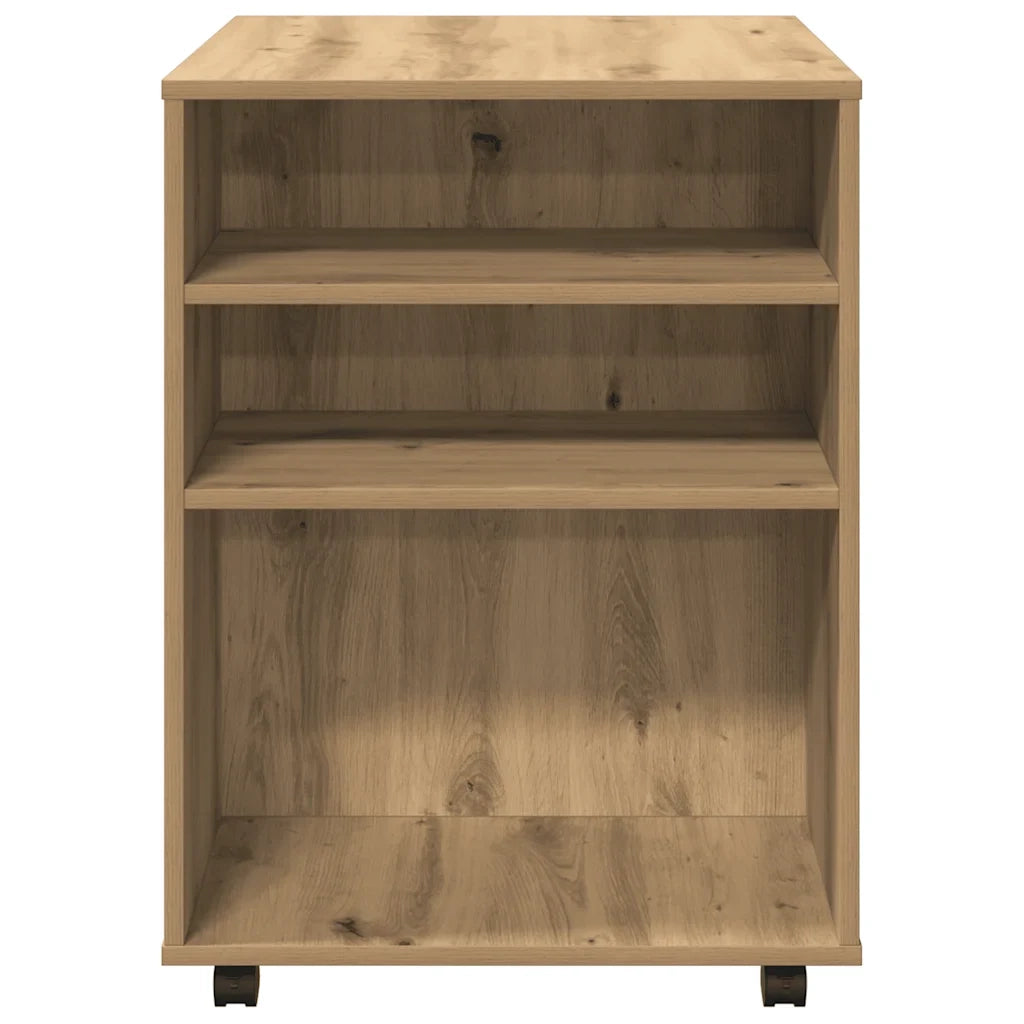 Mobile contenitore da ufficio su ruote 60 x 53 x 72 cm design moderno con rotelle legno di rovere ingegnerizzato realizzato artigianalmente 02_0050904