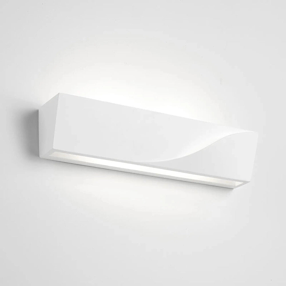 Trade Shop - Applique In Gesso Rettangolare Intaglio Doppia Luce Led Attacco G9 Parete Gs-e78 -