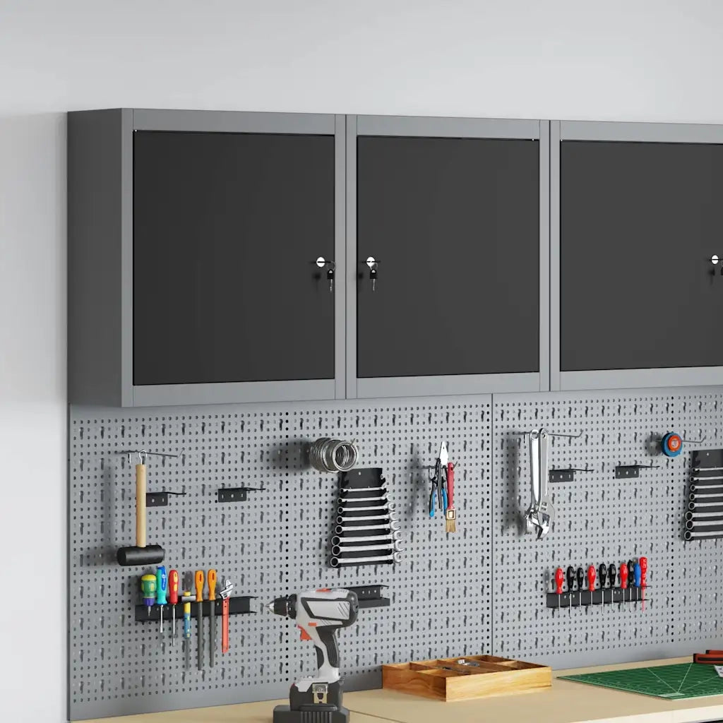 Mobile per attrezzi con blocco Nero e Grigio 50 x 20 x 55 cm 4103469