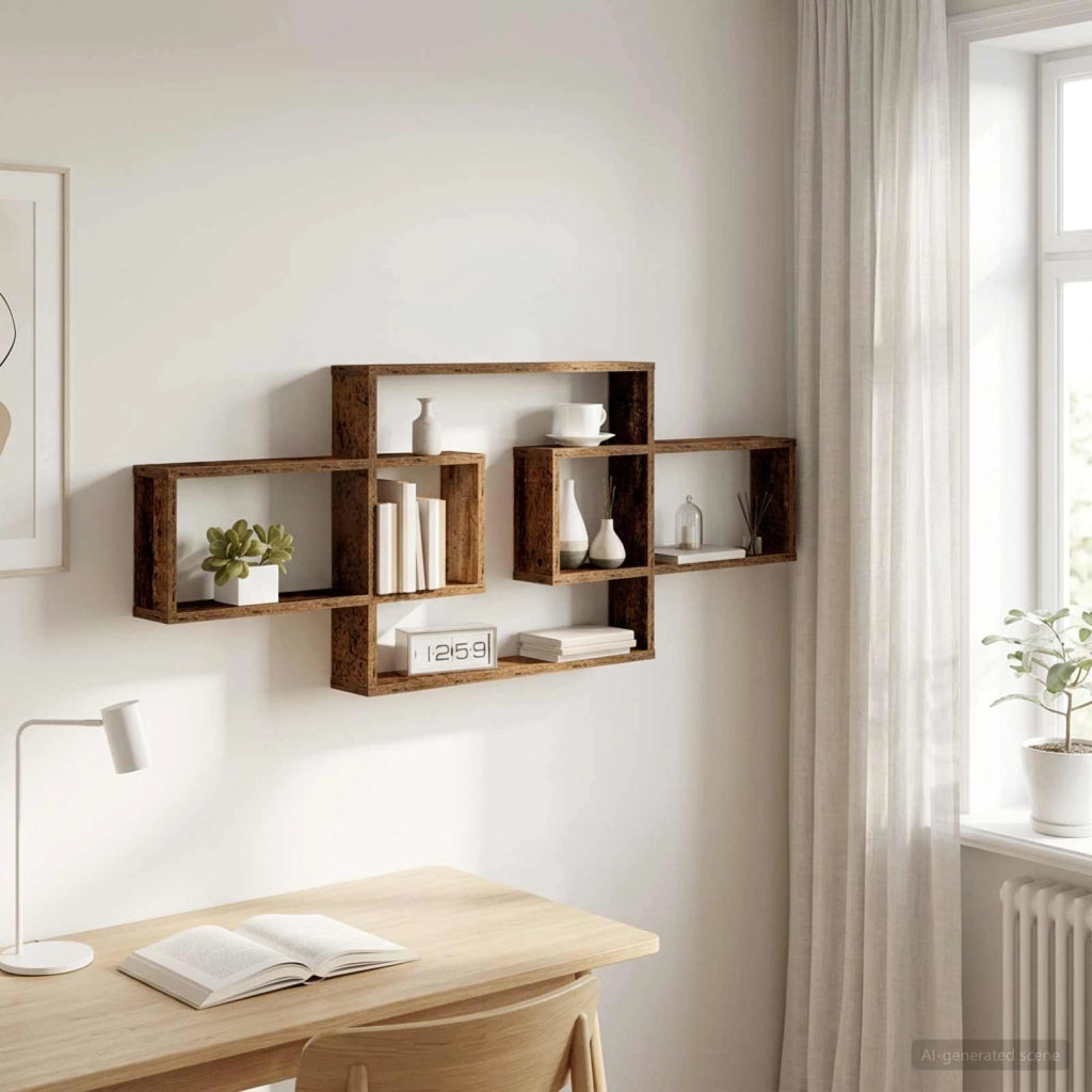 Scaffale da parete Legno antico 130 x 10 x 50 cm 8012458
