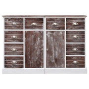 Credenza con 10 Cassetti Marrone 113x30x79 cm in Legno 284174