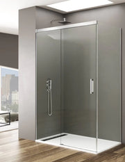 Box doccia THALASSA (BASIC) 1+1 con lato fisso laterale 145x70 cm Cromo vetro trasparente