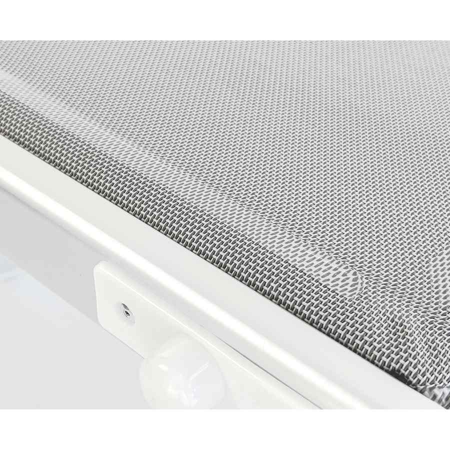 Lettino Prendisole da Giardino 181x60xH39 cm in alluminio e tela grigia Bagnino