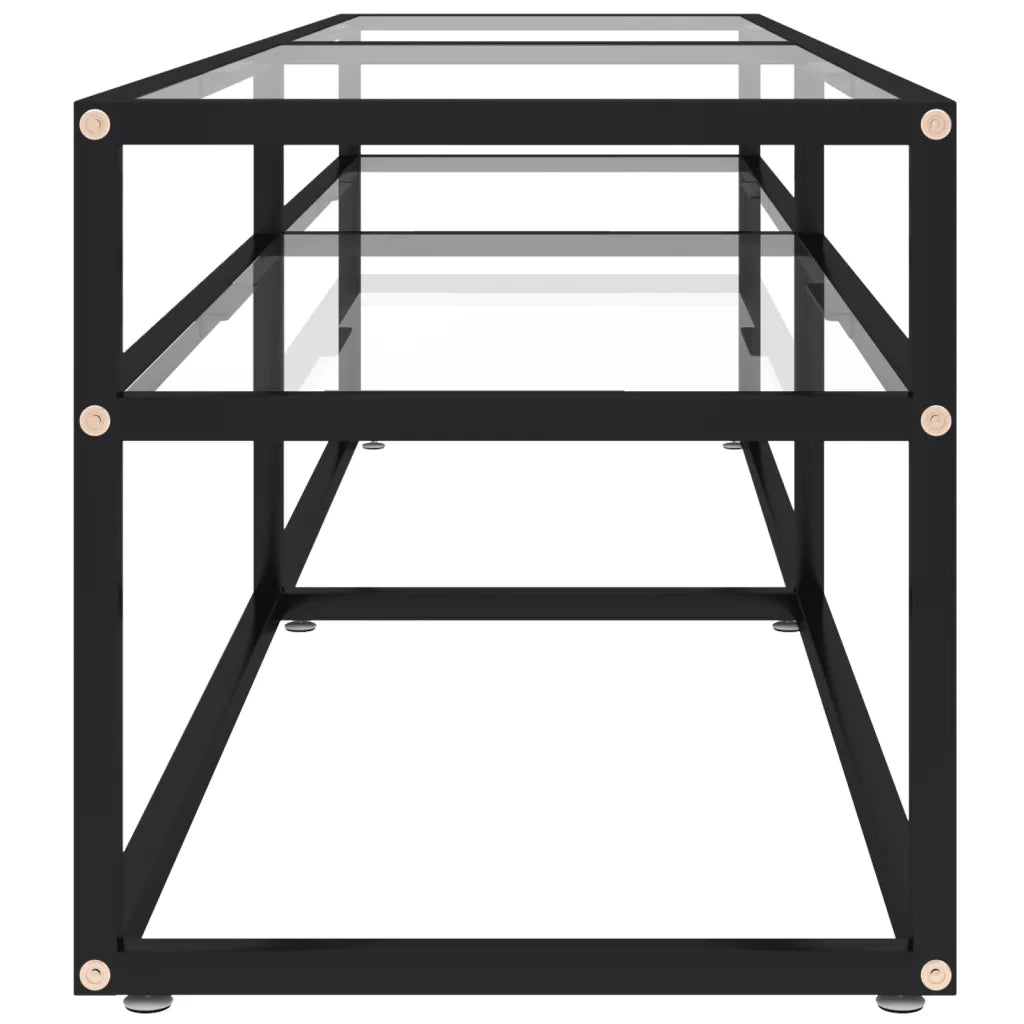 Mobile Porta TV Trasparente 160x40x40,5 cm in Vetro Temperato 331718