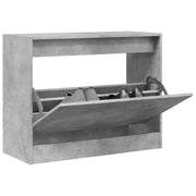 Scarpiera-Scaffale per scarpe Grigio Cemento 80x34x63 cm in Legno Multistrato