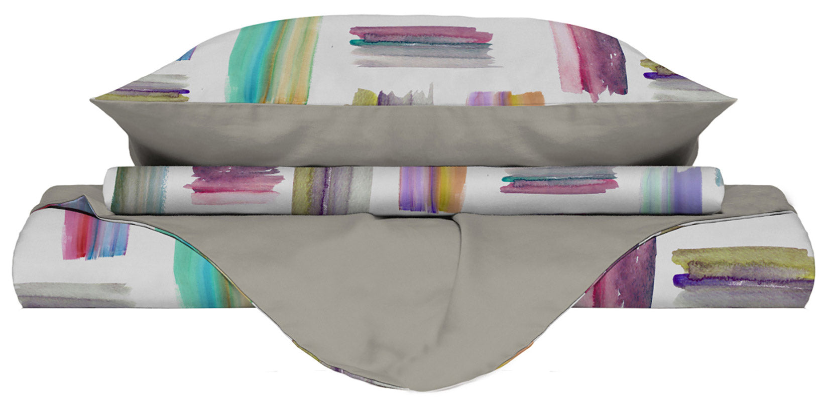 Copripiumino Singolo con Stampa sul Sacco e Federe Doubleface Multicolor