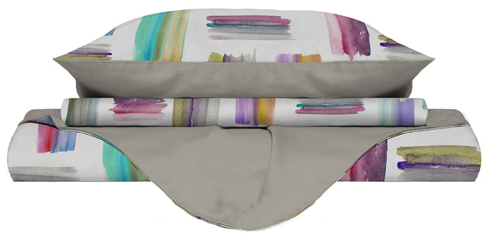 Copripiumino Singolo con Stampa sul Sacco e Federe Doubleface Multicolor