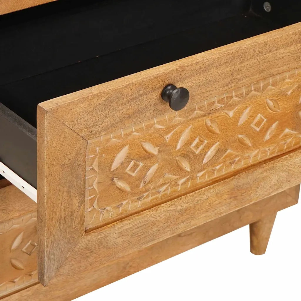 Credenza 2 pz-Set di 2 Buffet-Armadio da cucina Marrone 60 x 33 x 75 cm legno massello di mango