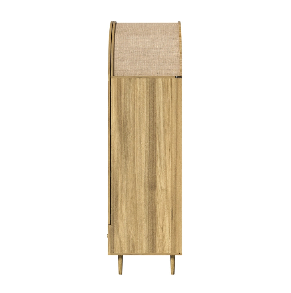 Armadio con cassetti e asta appendiabiti; 79x50x175 cm; MDF; finitura rovere