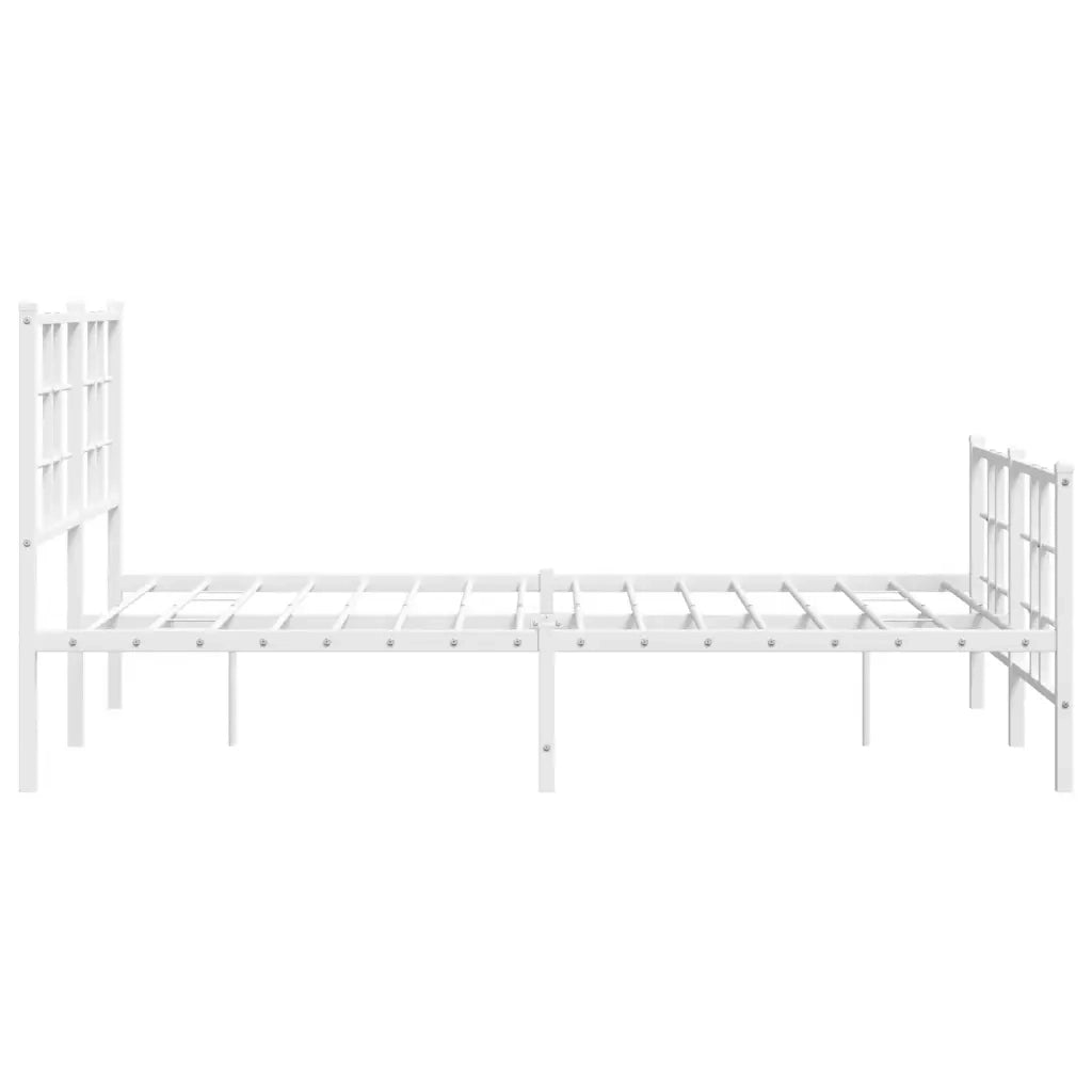 Giroletto con Testiera e Pediera Metallo Bianco 120x200 cm