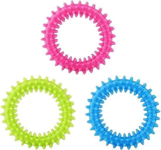 Giocattoli per cani da masticare 360° - allevia prurito - giocattoli per cuccioli piccoli - giocattoli per cani in gomma da masticare - igiene orale per cuccioli interattivi.