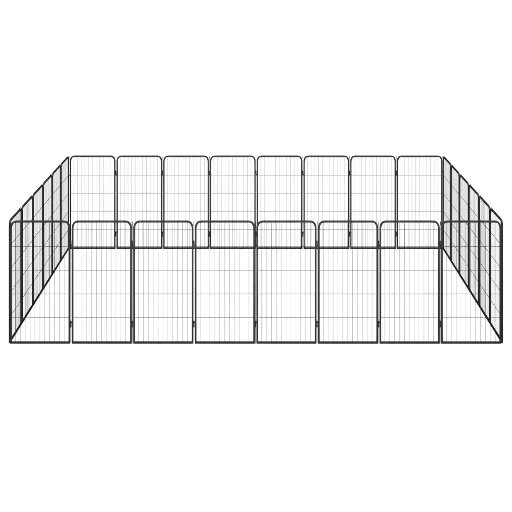 Box Cani 28 Pannelli Nero 50x100 cm Acciaio Verniciato Polvere 3115963