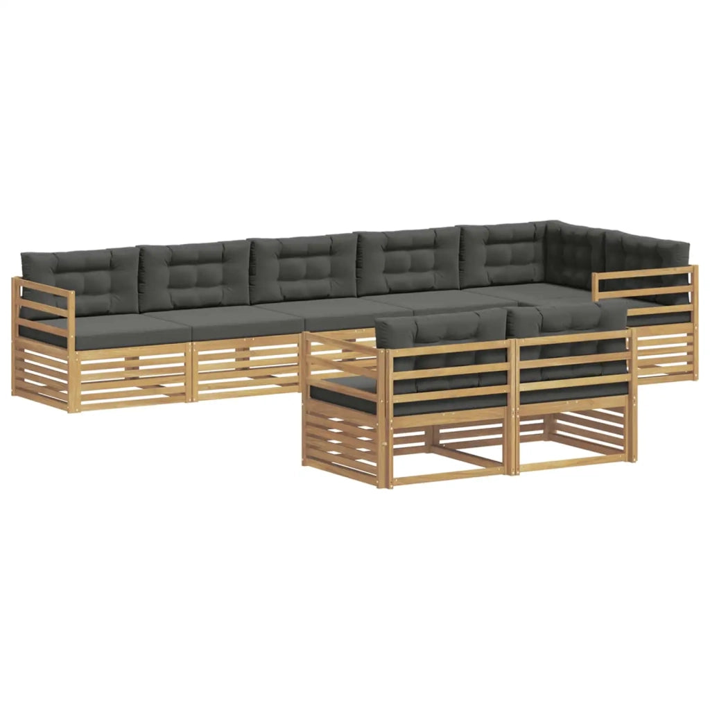 Set di divani da esterno 8 pcs Bianco e Antracite Poliestere