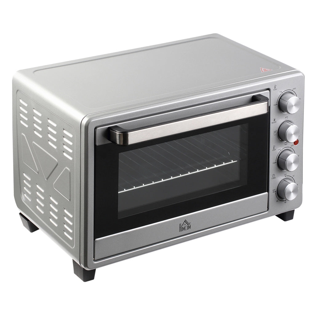 Forno Elettrico 32L 1600W con Timer e Controllo Temperatura ¨C zephmum ¨C 52,2x38,1x33,5 cm Argento