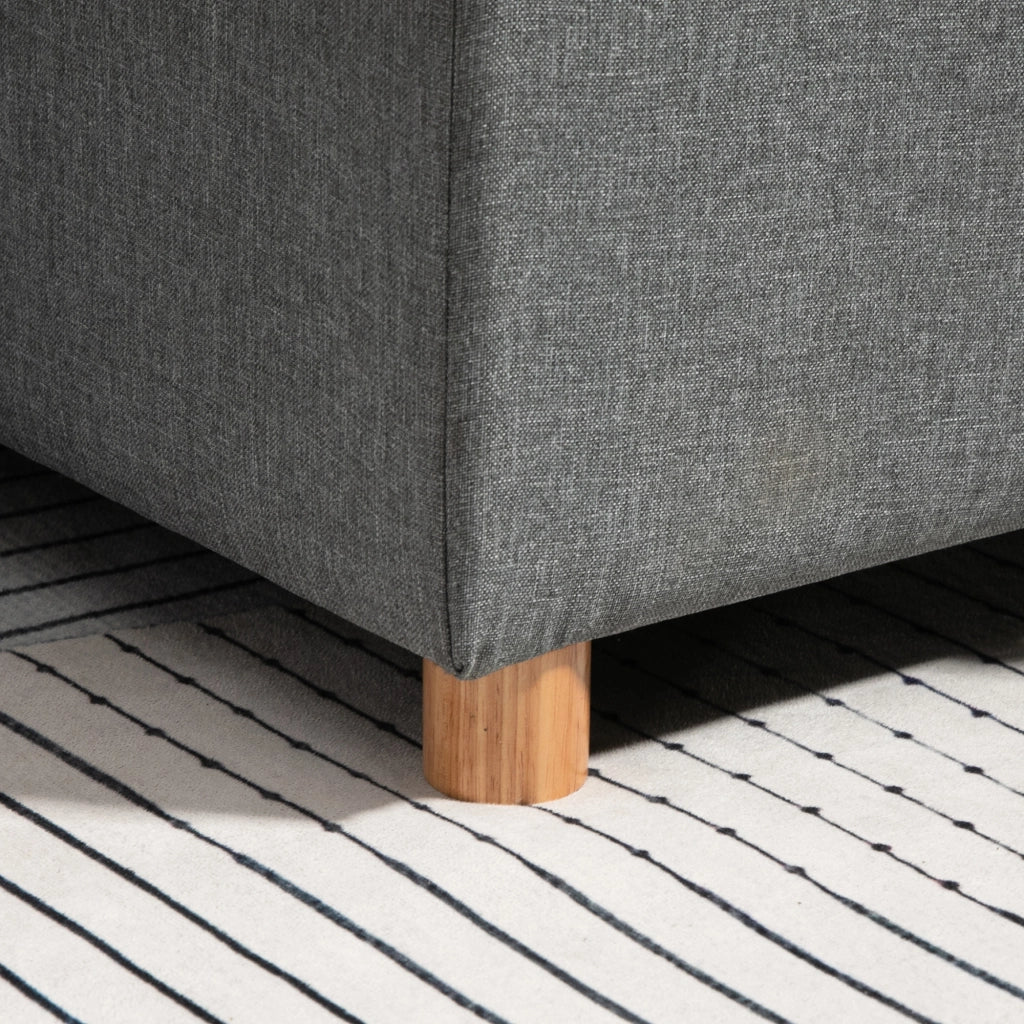 Divano Angolare Letto 3 Posti con Meridienne Reversibile e Contenitore ¨C Zephmum ¨C Tessuto Grigio