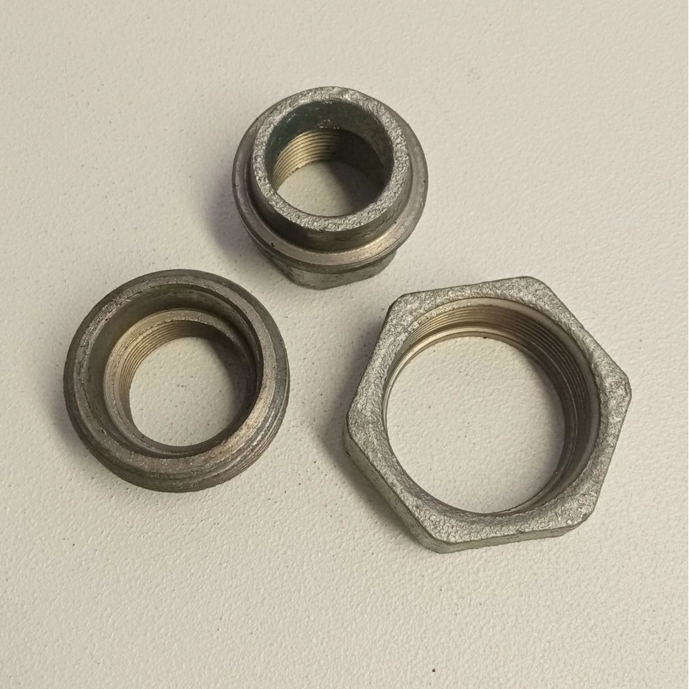 Raccordo ff 1/2'' bocchettone conico a 3 pezzi di ghisa zincata malleabile