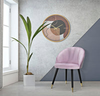 Sedia Loty Rosa 57x58x80 cm in Legno e Velluto Rosa Nero e Oro