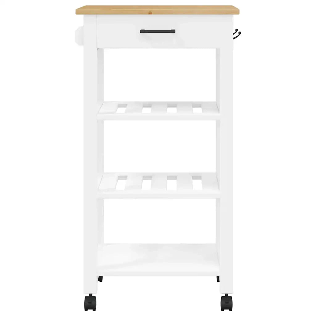 Carrello da Cucina MONZA 48x40x88,5 cm in Legno Massello di Pino 376081