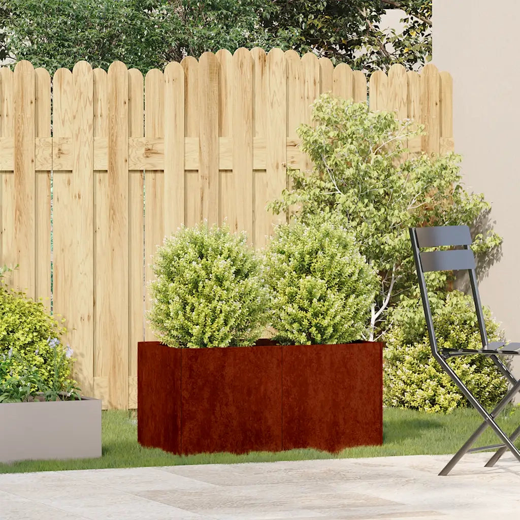 Fioriera Arrugginita 80x40x40 cm in Acciaio Corten 860674
